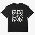 FAITH & FLOW - Liquid Chrome Typography - Urban Christian Oversized T-Shirt Carry the Colors and Pride of Global Football Passion for FIFA World Cup 2026, Highlighting Messi, Neymar and Mbappe, England and Germany, Goal Celebration Energy,