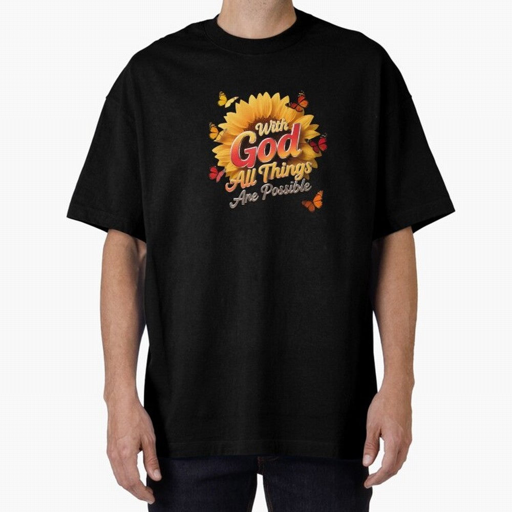 With God all things Are possible T shirt Oversized T-Shirt Honor the Beautiful Game during FIFA World Cup 2026 Group Stage Spirit, Built around Argentina, Haaland, Supporter Pride, Iconic Celebrations, Legendary Names and Global Match Day Energy;