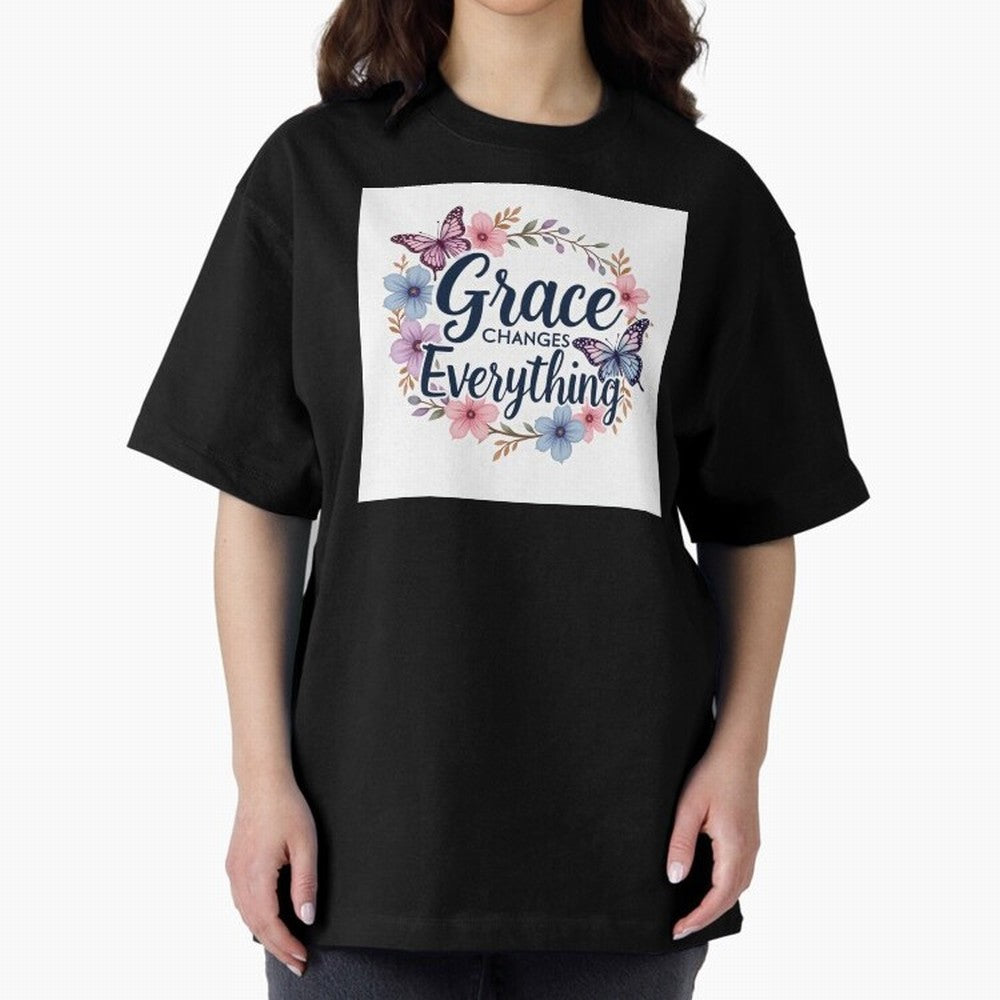 Grace Of God Changes Everything Oversized T-Shirt Show Up for the Glory of FIFA World Cup 2026 Group Stage Spirit, Highlighting England, France and Netherlands, Cristiano Ronaldo, Haaland and CR7, Supporter Pride, Iconic Celebrations, Legendary