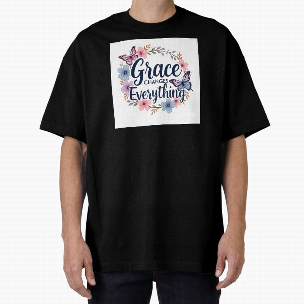 Grace Of God Changes Everything Oversized T-Shirt Show Up for the Glory of FIFA World Cup 2026 Group Stage Spirit, Highlighting England, France and Netherlands, Cristiano Ronaldo, Haaland and CR7, Supporter Pride, Iconic Celebrations, Legendary