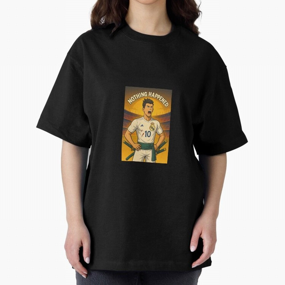 Cristiano Zoro Nothing Happened Oversized T-Shirt Remember Iconic Moments from FIFA World Cup 2026 USA Canada Mexico Capturing CR7, France Energy, Fan Favorite Moments, National Team Passion, Big Match Drama and Soccer History; Great for Supporters