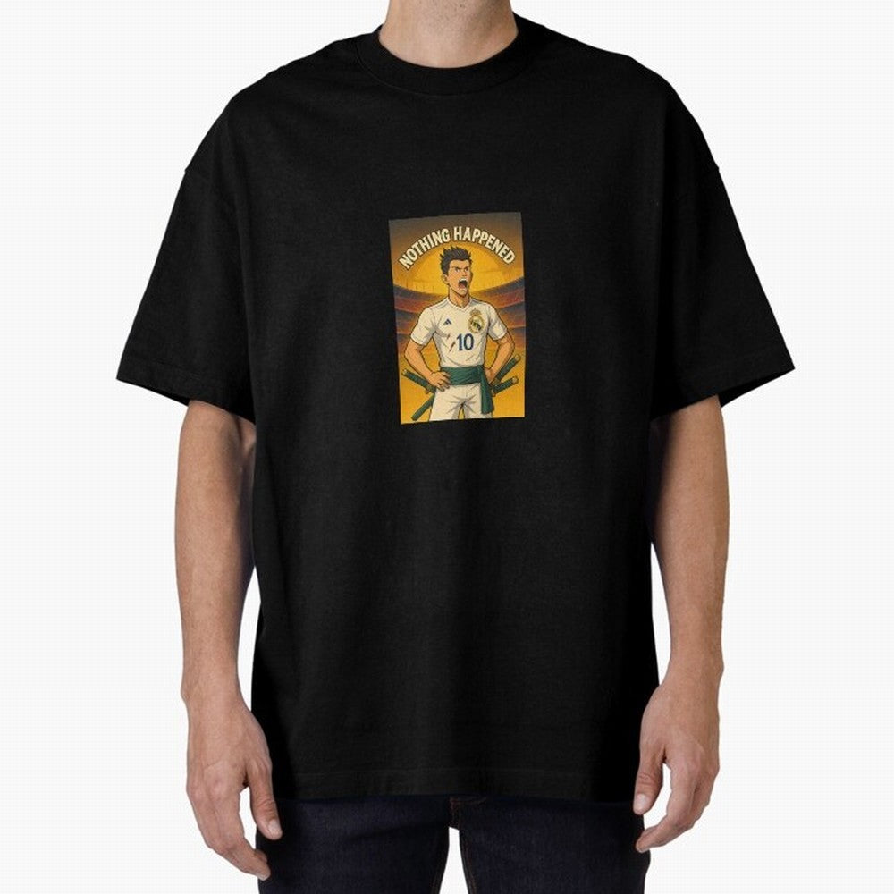 Cristiano Zoro Nothing Happened Oversized T-Shirt Remember Iconic Moments from FIFA World Cup 2026 USA Canada Mexico Capturing CR7, France Energy, Fan Favorite Moments, National Team Passion, Big Match Drama and Soccer History; Great for Supporters