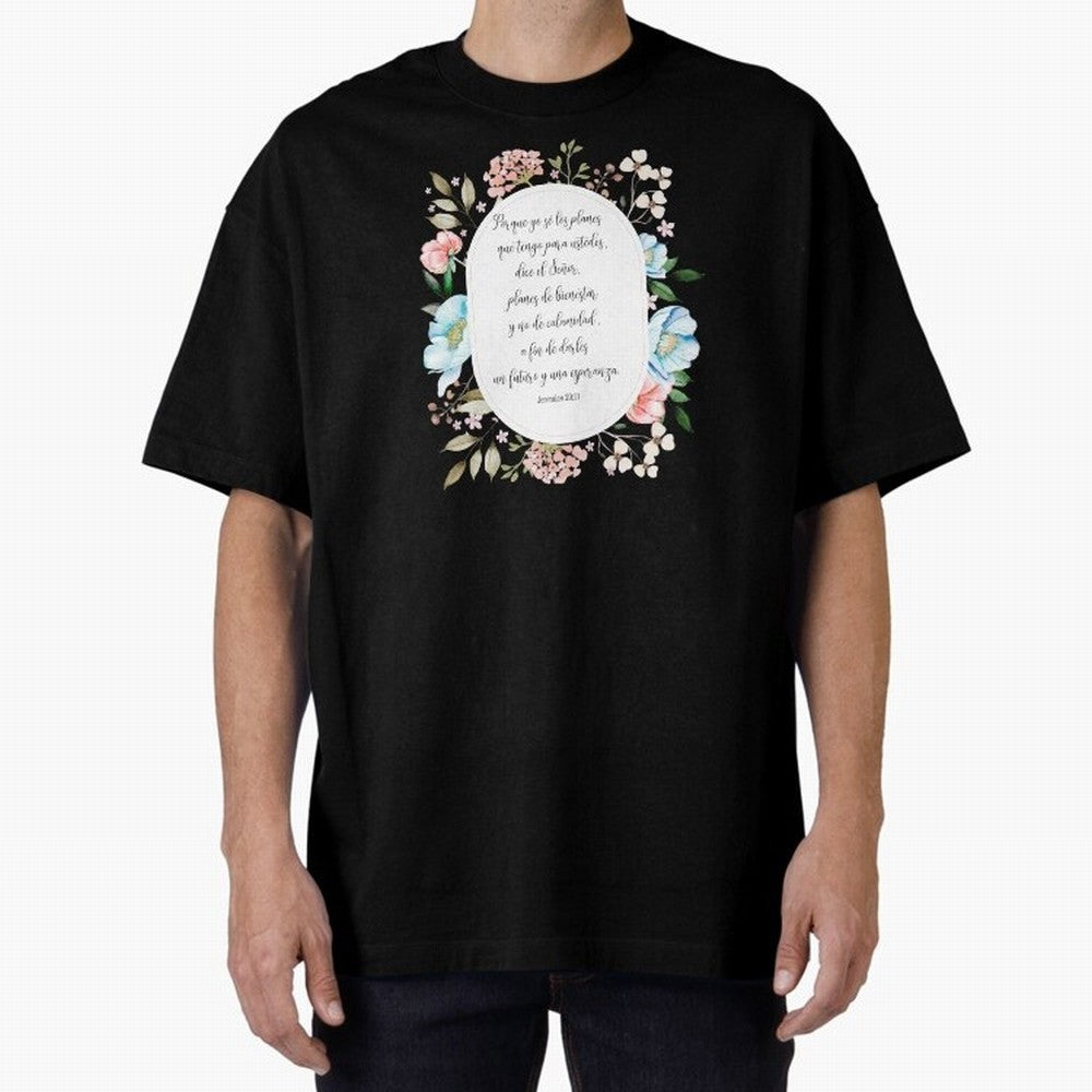 Jerem¨ªas 29:11 ¨C Planes de esperanza | Vers¨ªculo cristiano inspirador en espa?ol Oversized T-Shirt Show Match Day Excitement for FIFA World Cup 2026 Inspired by Haaland and Mbappe, Spain Energy, Stadium Chants, National Pride, Trophy Dreams and