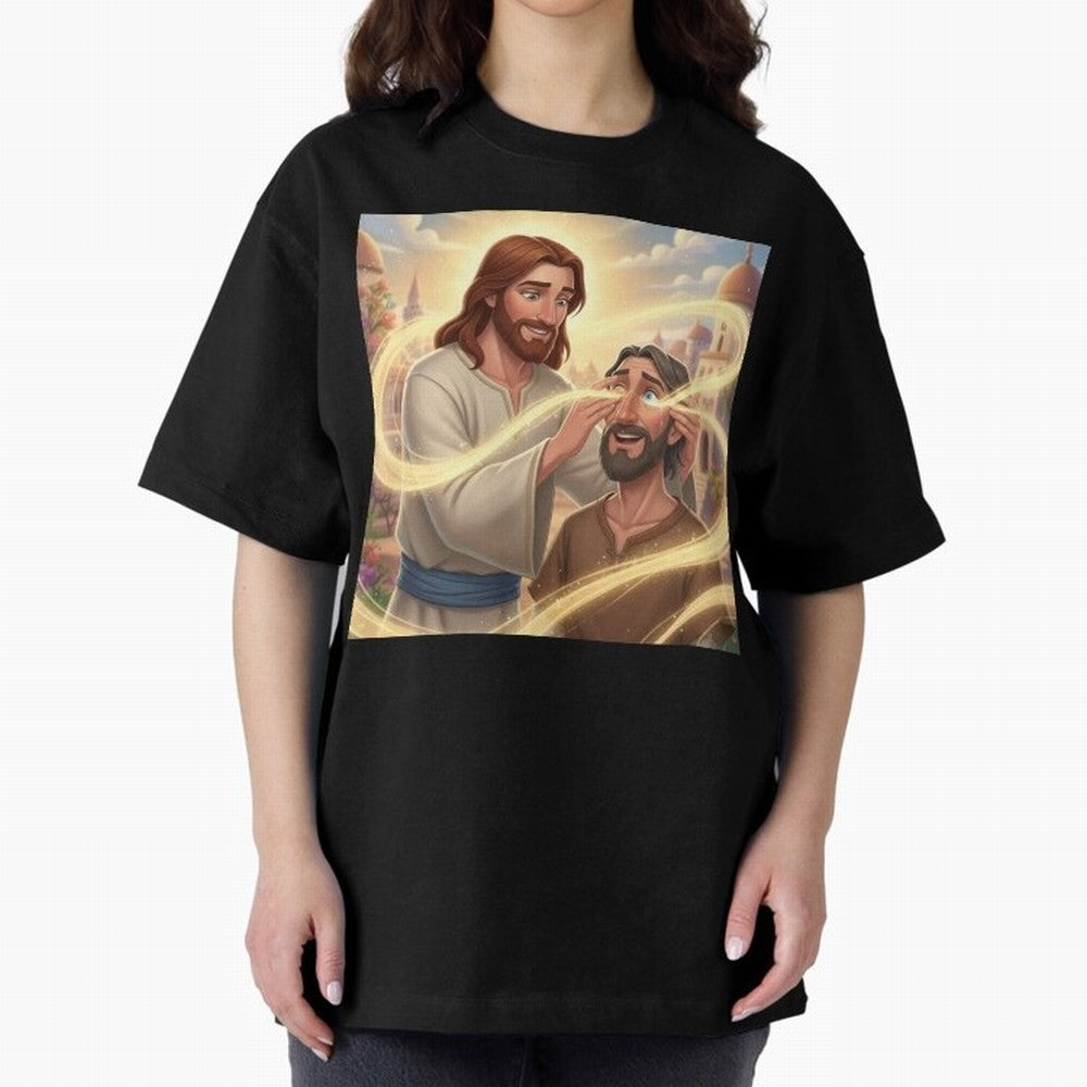 Jesus cure the blind Oversized T-Shirt Upgrade Global Football Passion for FIFA World Cup 2026 Group Stage, Celebrating Cristiano Ronaldo, Haaland and CR7, Argentina and Brazil, Stadium Memories, Football Loyalty, International Chants and
