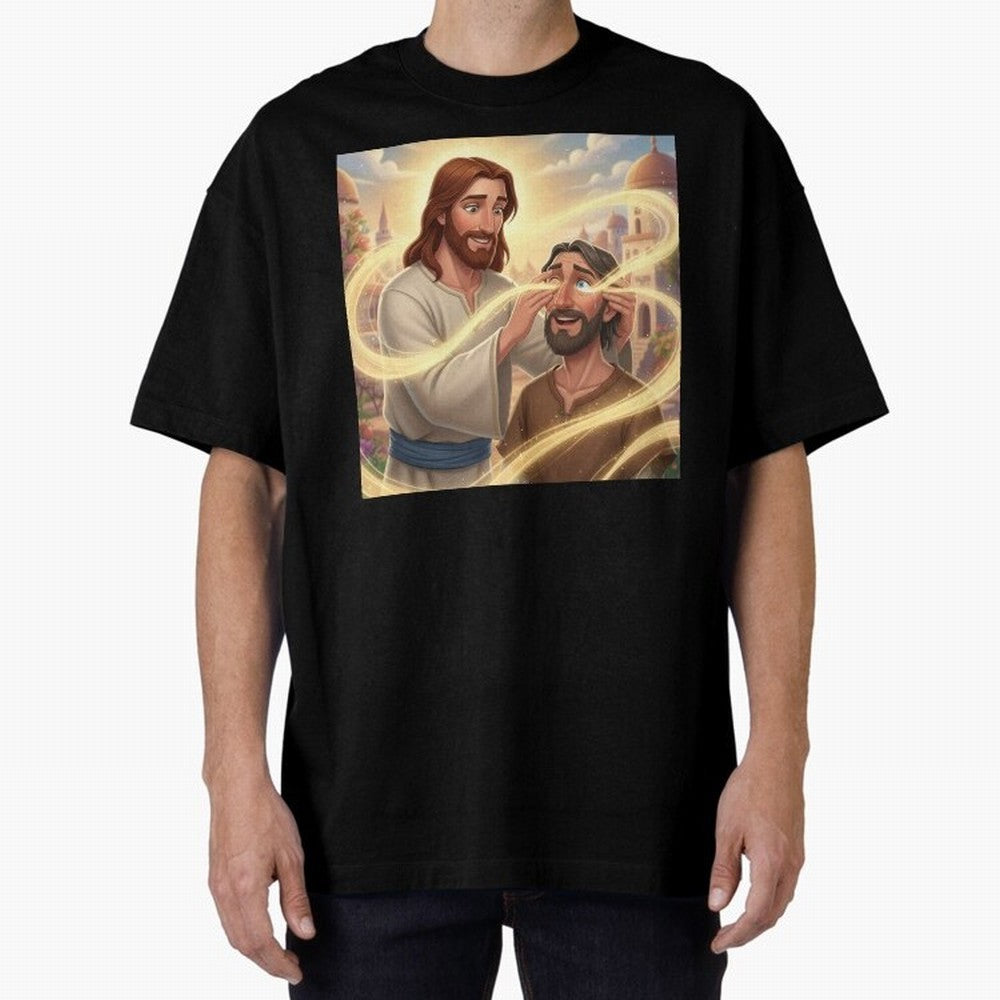 Jesus cure the blind Oversized T-Shirt Upgrade Global Football Passion for FIFA World Cup 2026 Group Stage, Celebrating Cristiano Ronaldo, Haaland and CR7, Argentina and Brazil, Stadium Memories, Football Loyalty, International Chants and