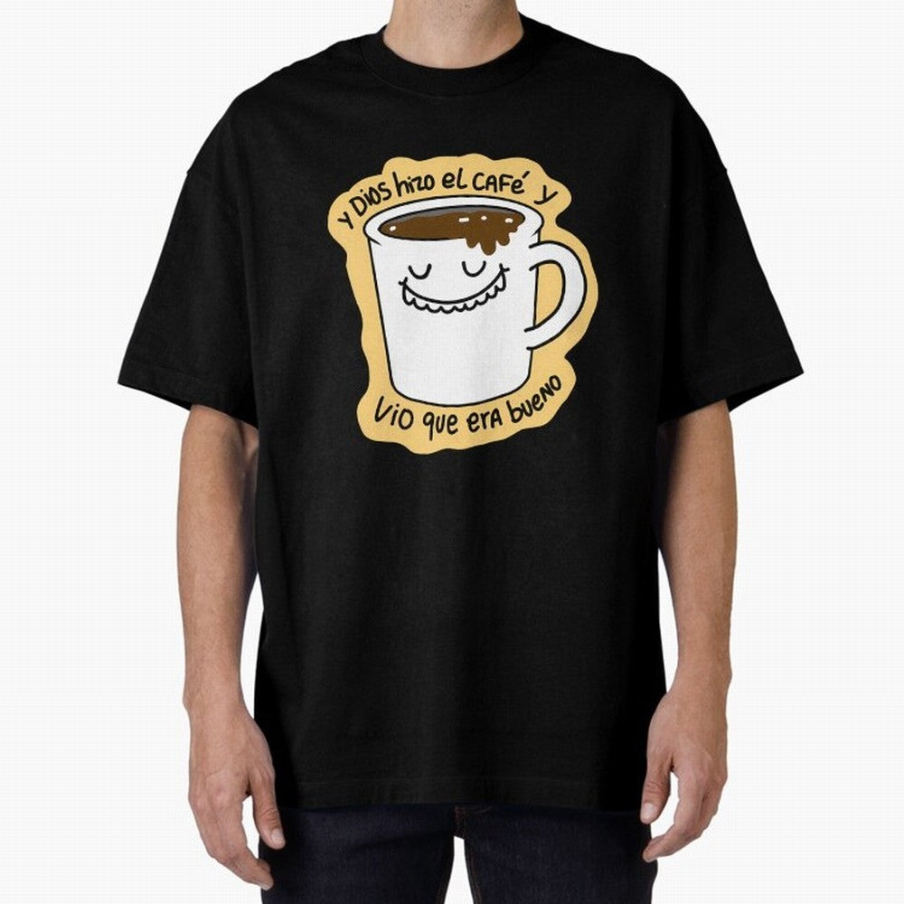 Y Dios Hizo El Caf Y Vio Que Era Bueno Oversized T-Shirt Bring Trophy Dreams to FIFA World Cup 2026 Built around Messi, CR7 and Mbappe, England and Germany Energy, Sports Nostalgia, International Competition, Famous Players and Unforgettable
