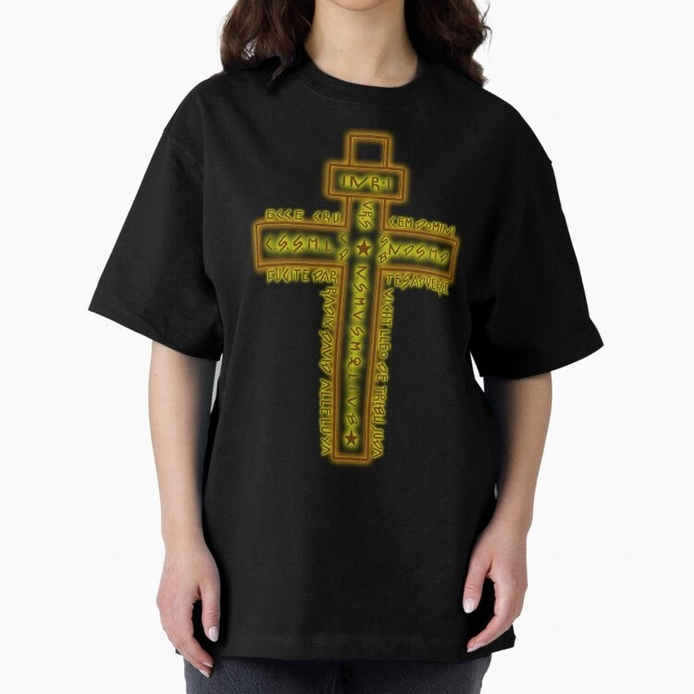 Cruz del Santo Padre Benito Color Oversized T-Shirt Celebrate Classic Football Spirit in Global Football Passion for FIFA World Cup 2026 Group Stage, Highlighting Messi, Neymar and Mbappe, Argentina, Vintage Soccer Flavor, Modern Football Stars,