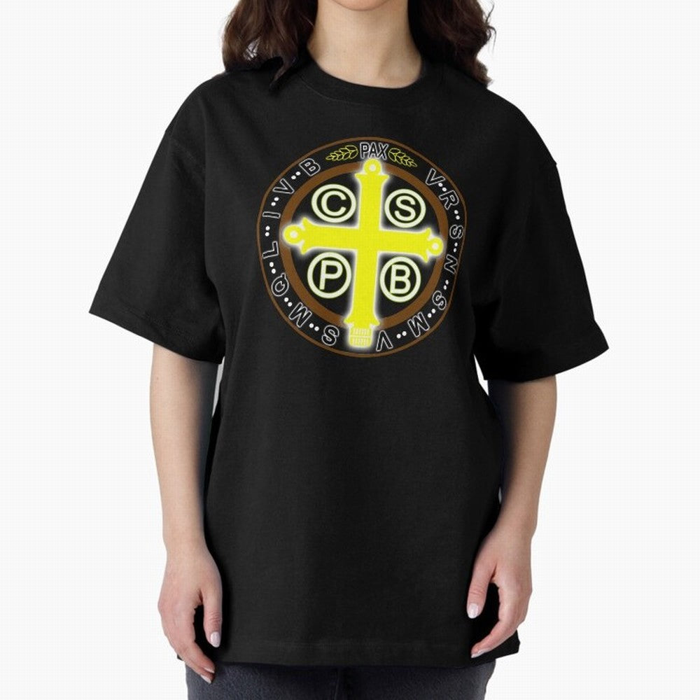 Medalla de San Benito Color Back Oversized T-Shirt Show Love for Legendary Goals in FIFA World Cup 2026 USA Canada Mexico Filled with Haaland and Mbappe, Brazil Energy, Football Festival Excitement, Trophy Ambitions, Country Rivalries and Star