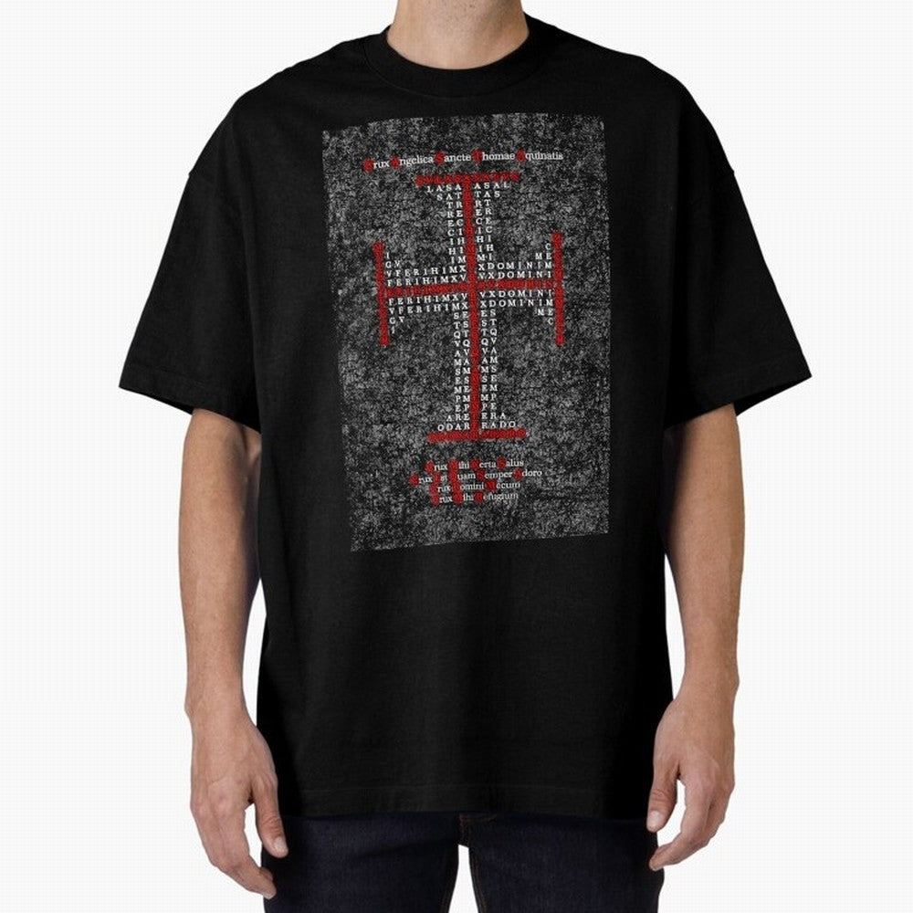 Cruz Ang¨¦lica de Santo Tom¨¢s de Aquino Relieve Oversized T-Shirt Follow Match Day Hype around FIFA World Cup 2026 Group Stage, Neymar, Spain, Football Passion, Legendary Performances, Festival Vibes and Supporter Community; Perfect for People Who