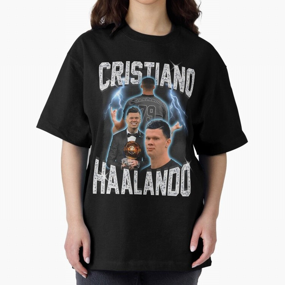 Cristiano Haalando Lightning Poster For Football Fans and Gift For Sports Lovers Oversized T-Shirt Represent the Passion of the FIFA World Cup 2026 Group Stage Journey through Haaland Highlights, Spain Pride, Stadium Memories, Football Loyalty,