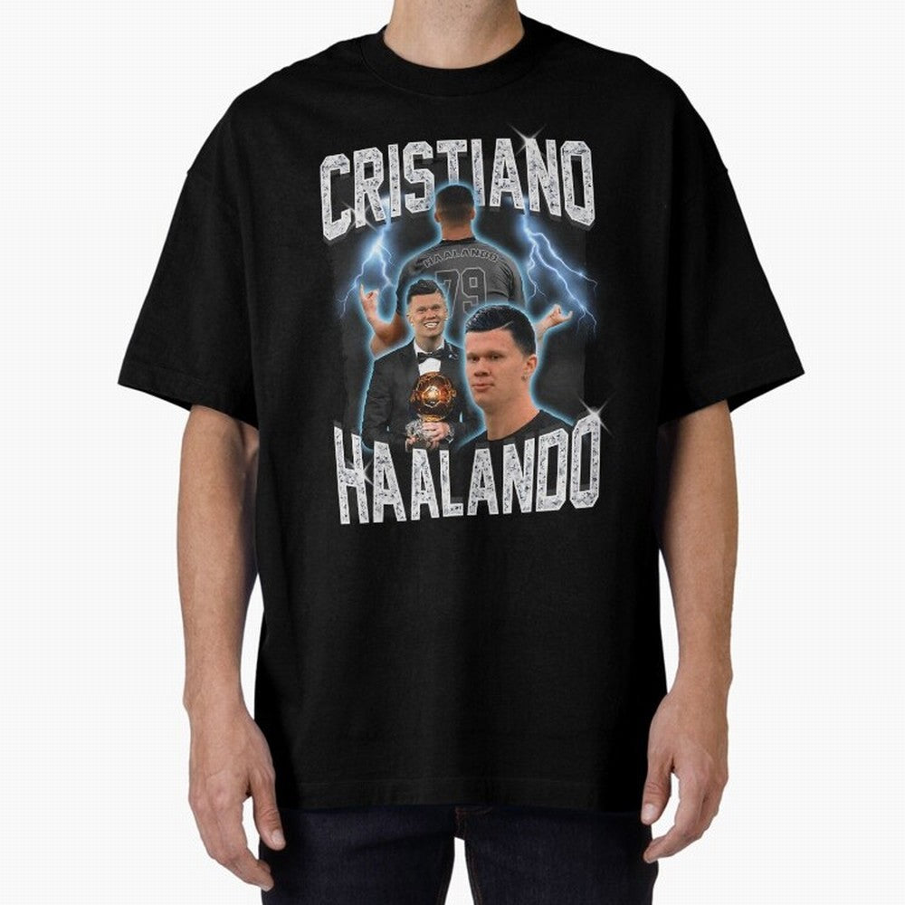 Cristiano Haalando Lightning Poster For Football Fans and Gift For Sports Lovers Oversized T-Shirt Represent the Passion of the FIFA World Cup 2026 Group Stage Journey through Haaland Highlights, Spain Pride, Stadium Memories, Football Loyalty,