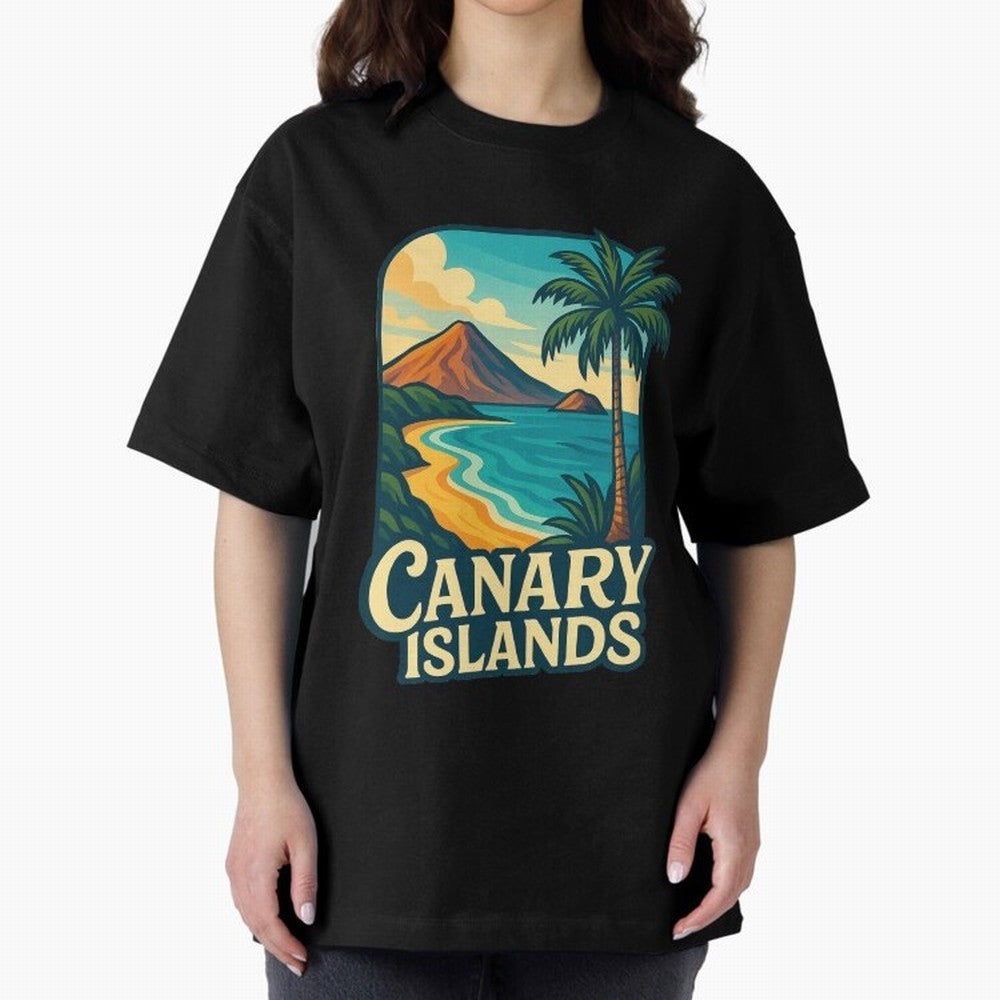 Tropical Shoreline of the Canary Islands Spain Oversized T-Shirt Bring World Football Passion into FIFA World Cup 2026 USA Canada Mexico Spirit, Driven by Argentina, Mbappe and Neymar, Soccer Culture, Superstar Moments, National Team Dreams and