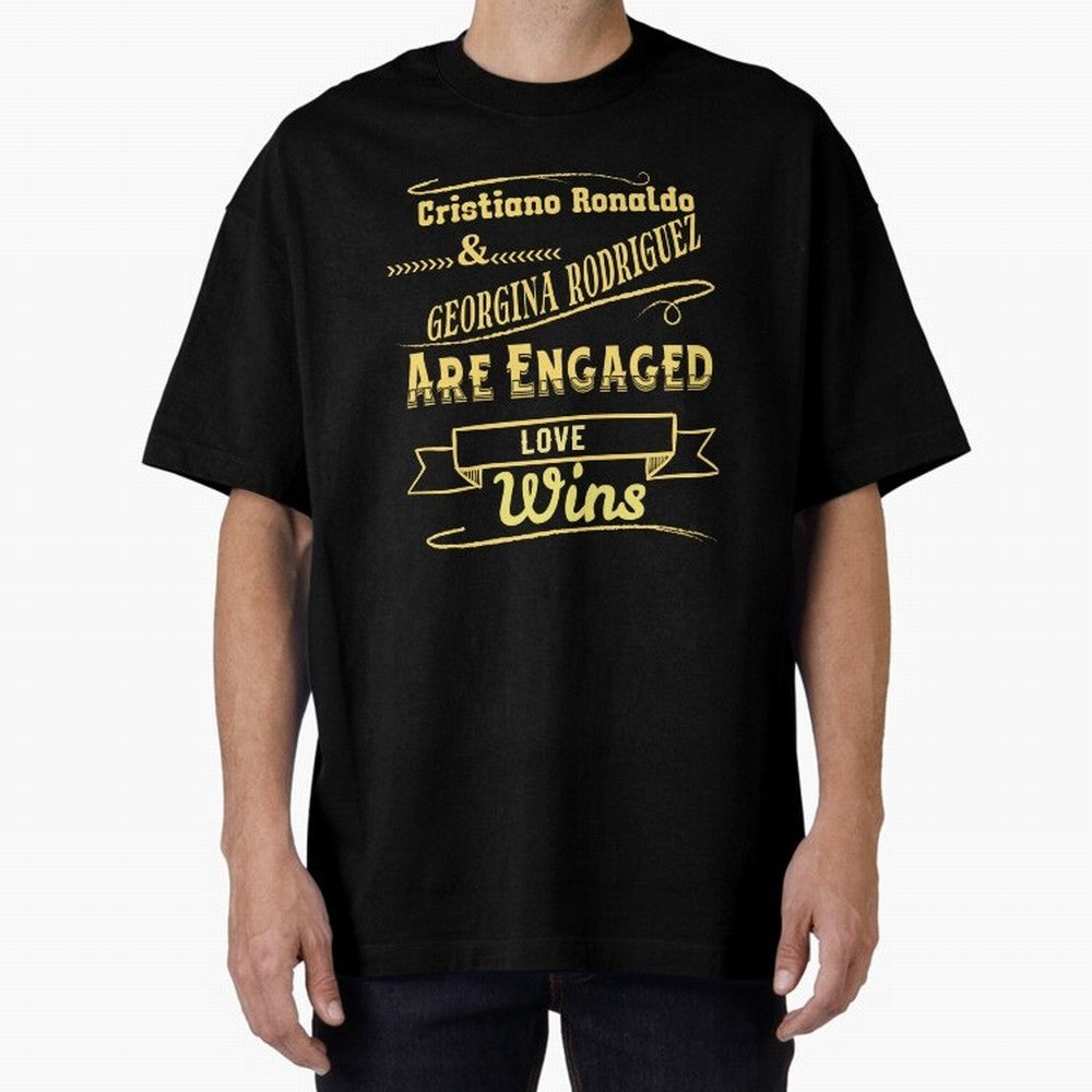 Cristiano & Georgina Engagement ¨C True Love Story Oversized T-Shirt Make Your Look Match FIFA World Cup 2026 Group Stage Featuring CR7, Spain Energy, Soccer Culture, Superstar Moments, National Team Dreams and Competitive Fire; Perfect for