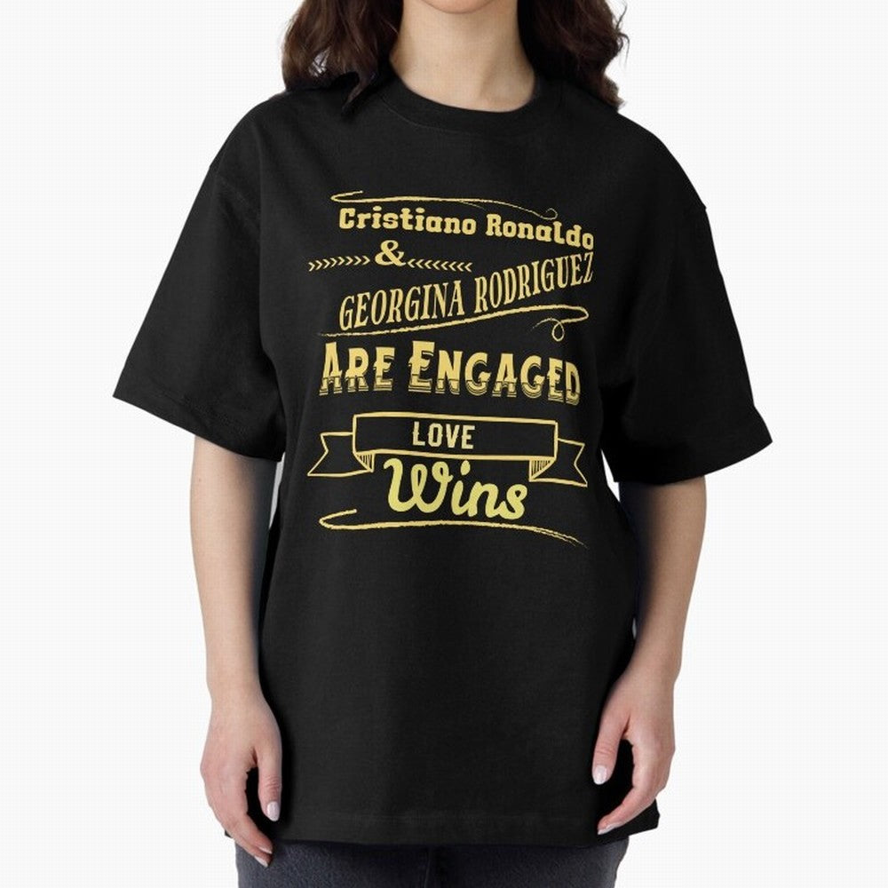 Cristiano & Georgina Engagement ¨C True Love Story Oversized T-Shirt Make Your Look Match FIFA World Cup 2026 Group Stage Featuring CR7, Spain Energy, Soccer Culture, Superstar Moments, National Team Dreams and Competitive Fire; Perfect for