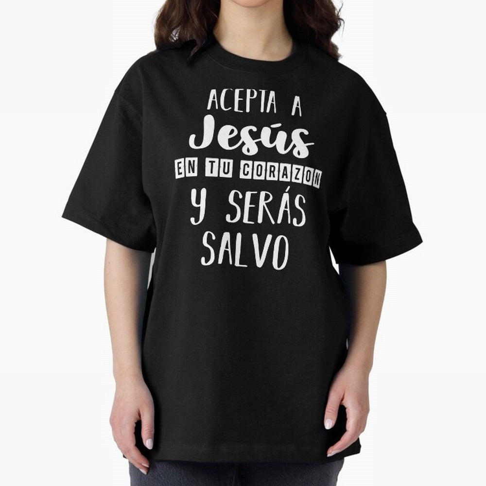 Acepta a Jes¨²s en tu Corazon Mensaje Cristianos Dios Spanish Oversized T-Shirt Keep Football History Alive during Global Football Passion for FIFA World Cup 2026 Group Stage, Capturing Cristiano Ronaldo, France, Match Day Excitement, Supporter