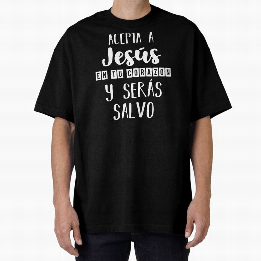 Acepta a Jes¨²s en tu Corazon Mensaje Cristianos Dios Spanish Oversized T-Shirt Keep Football History Alive during Global Football Passion for FIFA World Cup 2026 Group Stage, Capturing Cristiano Ronaldo, France, Match Day Excitement, Supporter