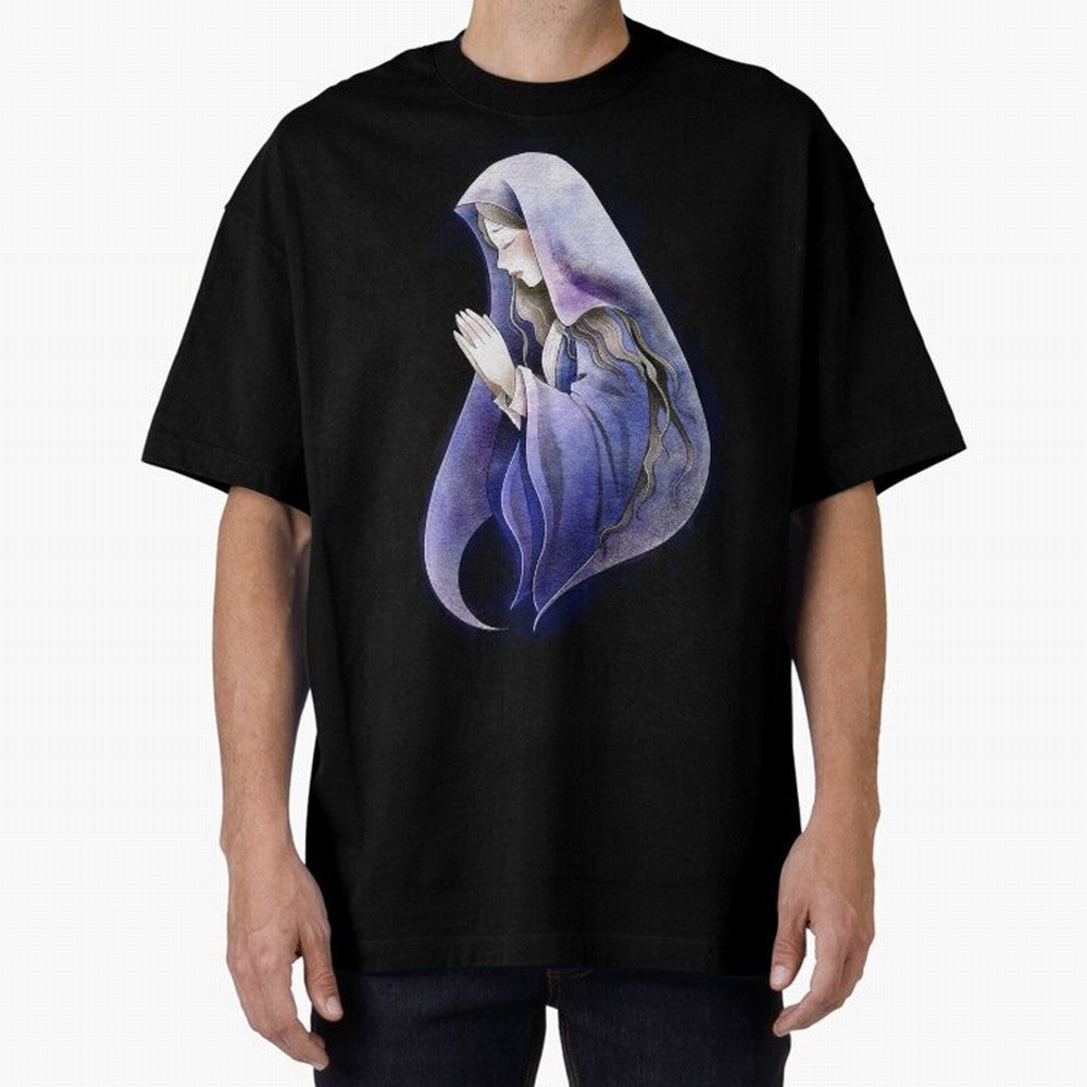 Holy Mary, Mother of God Oversized T-Shirt Mark the FIFA World Cup 2026 USA Canada Mexico Journey through Mbappe Highlights, Portugal Pride, Stadium Chants, National Pride, Trophy Dreams and Unforgettable Football Memories; Ideal for Football Dads,