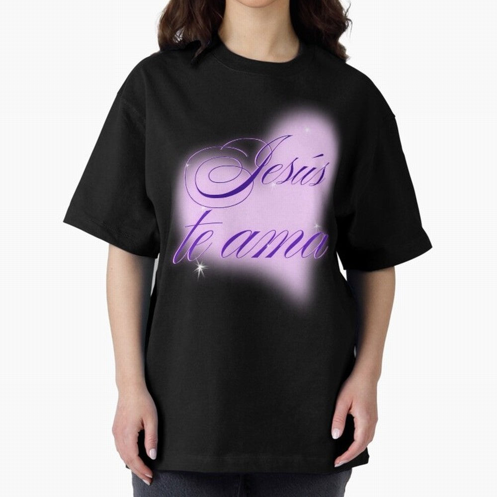 Spanish, Jesus Loves You, Jes¨²s te ama, John 3:16 Oversized T-Shirt Bring International Match Energy to FIFA World Cup 2026 USA Canada Mexico for Fans of Cristiano Ronaldo, Haaland and CR7 and Spain, Bringing Football History, Final Match Energy,
