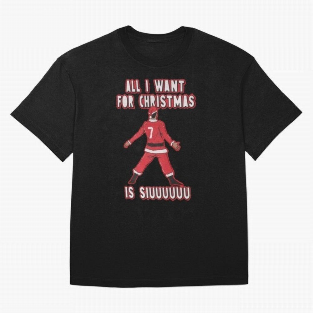 All I Want For Christmas Is Siuuu (3) Oversized T-Shirt Follow Every Goal of Global Football Passion for FIFA World Cup 2026 Group Stage, Driven by Messi, Neymar and Mbappe, Argentina, France and Brazil, Vintage Soccer Flavor, Modern Football