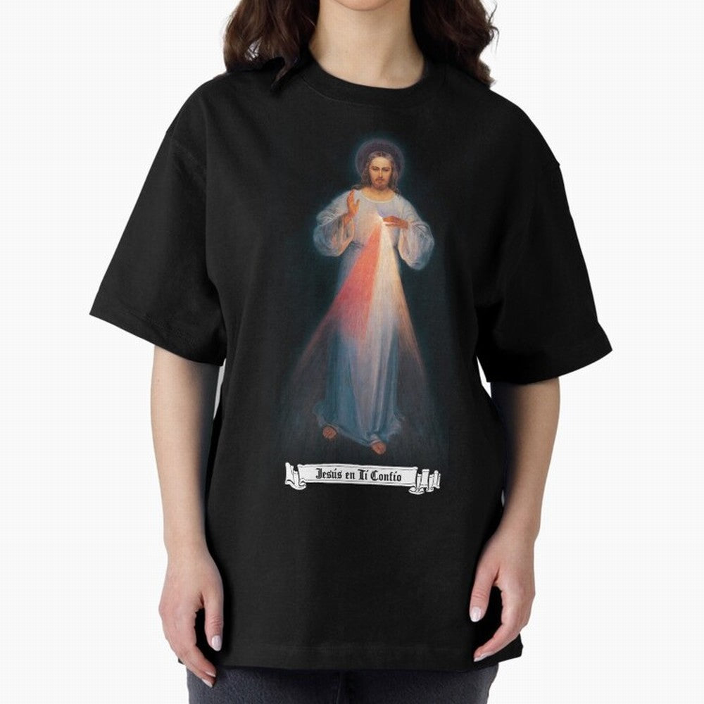 Imagen de la Divina Misericordia, JES¨²S EN T¨ª CONF¨ªO regalos cat¨®licos y cristianos, Oversized T-Shirt Bring a Vintage Feel to the FIFA World Cup 2026 USA Canada Mexico Journey through Mbappe and Neymar Highlights, Brazil Pride, Football