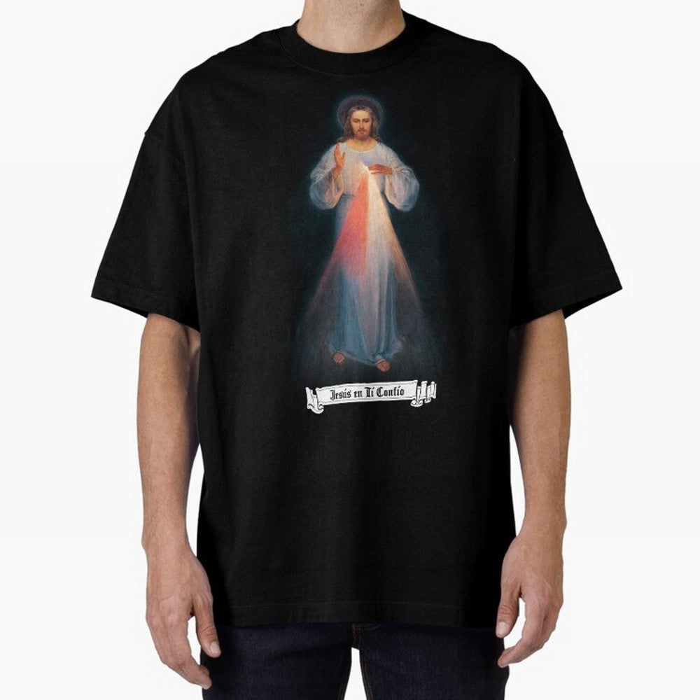 Imagen de la Divina Misericordia, JES¨²S EN T¨ª CONF¨ªO regalos cat¨®licos y cristianos, Oversized T-Shirt Bring a Vintage Feel to the FIFA World Cup 2026 USA Canada Mexico Journey through Mbappe and Neymar Highlights, Brazil Pride, Football