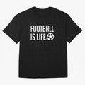 Football Is Life (Red BG) Oversized T-Shirt Turn Football Passion into Global Football Passion for FIFA World Cup 2026, Inspired by Messi, CR7 and Mbappe, England and Germany, Game Day Rituals, Football Legends, Country Pride and the Road to the