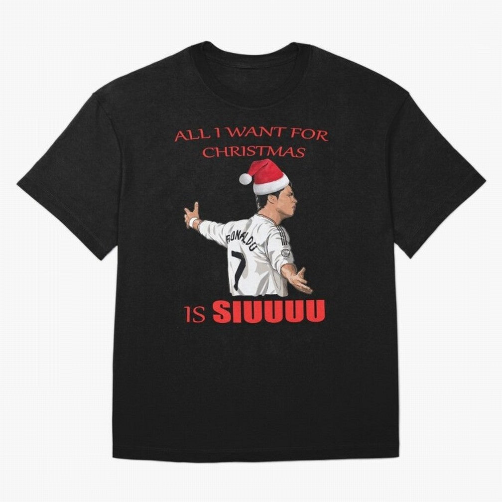 All I Want For Christmas Is Siuuu Oversized T-Shirt Bring World Football Passion into Match Day Hype around FIFA World Cup 2026, Cristiano Ronaldo, Argentina and Brazil, Football History, Final Match Energy, Crowd Noise and Once in a Lifetime