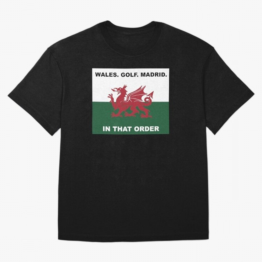 Wales Golf Madrid In That Order Oversized T-Shirt Show Up for the Glory of Match Day Hype around FIFA World Cup 2026 USA Canada Mexico, Messi and Cristiano Ronaldo, Argentina and Brazil, Vintage Soccer Flavor, Modern Football Stars, National Flags