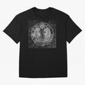 Medalla de San Benito Frontal Relieve Oversized T-Shirt Show Championship Spirit for FIFA World Cup 2026 Group Stage Spirit, Centered on Spain and Netherlands, Haaland and Mbappe, Championship Spirit, Famous Goals, Roaring Crowds and International