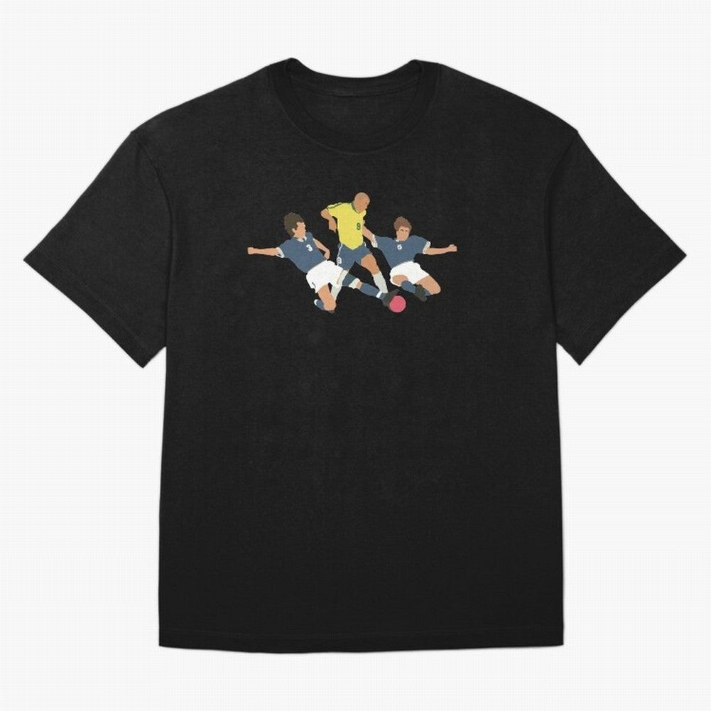 Ronaldo vs Maldini & Cannavaro Iconic Football Moment Oversized T-Shirt Relive Legendary Nights from FIFA World Cup 2026 USA Canada Mexico for Fans of Messi and France, Bringing Sports Nostalgia, International Competition, Famous Players and