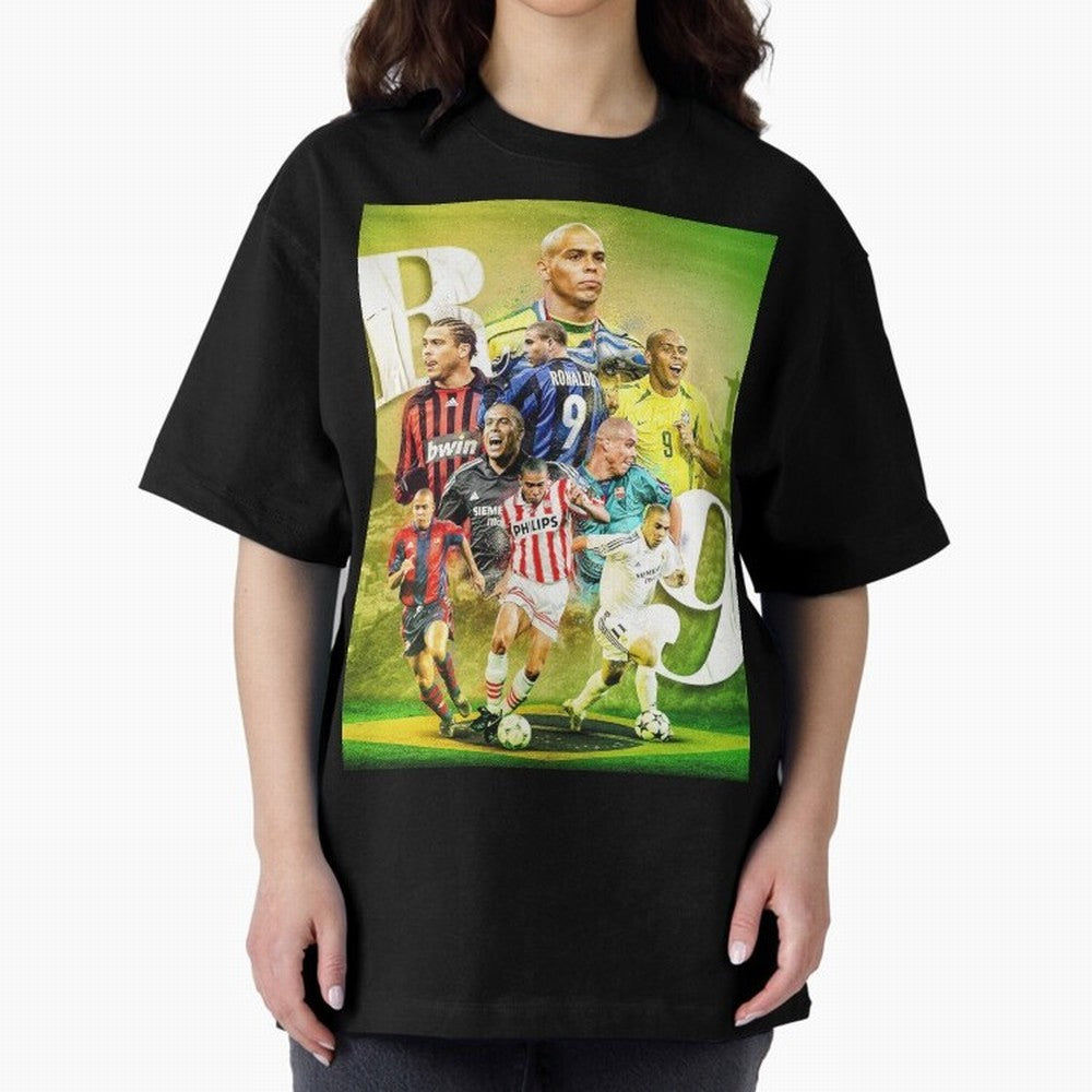 Wallpaper Ronaldo Nazario Brazil Oversized T-Shirt Carry the Dream of Global Football Passion for FIFA World Cup 2026 Group Stage, with Haaland, Argentina, Championship Spirit, Famous Goals, Roaring Crowds and International Football Unity; Built