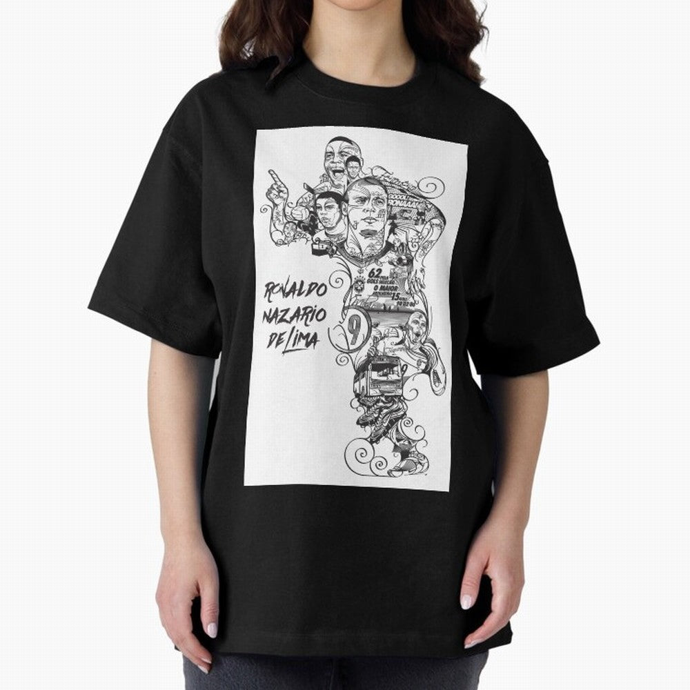 The R9 Era Oversized T-Shirt Turn Up for FIFA World Cup 2026 Group Stage for Fans of CR7 and Netherlands, Bringing Stadium Memories, Football Loyalty, International Chants and Championship Tradition; Perfect for People Who Love Argentina, Brazil,