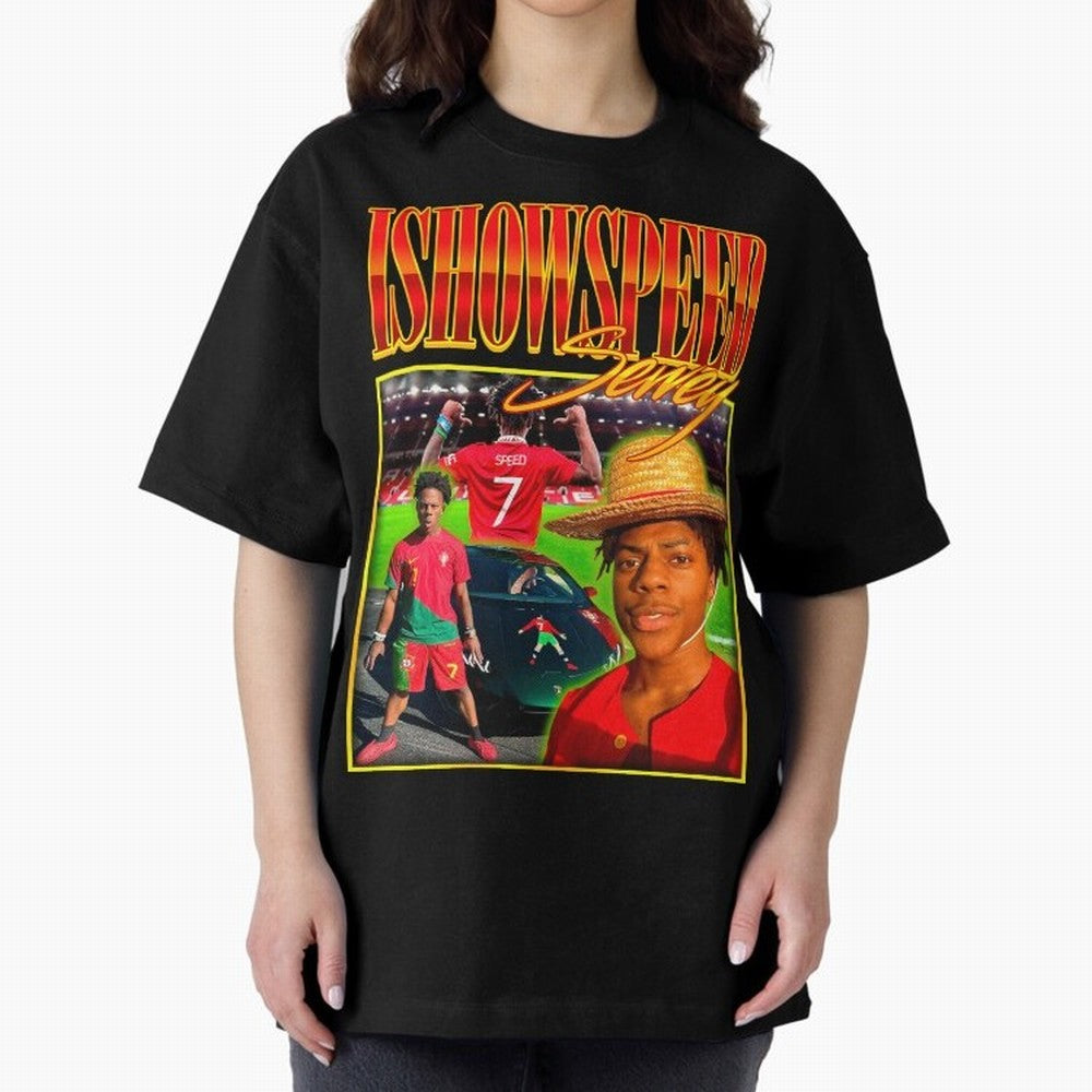 IShowSpeed Vintage Retro Y2K Design Oversized T-Shirt Bring Trophy Dreams to FIFA World Cup 2026 Featuring Haaland and Mbappe, Netherlands Energy, Goal Celebration Energy, Supporter Heritage, Football Icons and Worldwide Tournament Joy; Made for