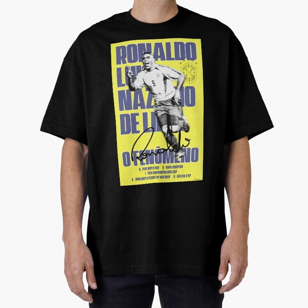 R9 Ronaldo Nazario Poster Oversized T-Shirt Follow the Final Road of FIFA World Cup 2026 USA Canada Mexico for Fans of CR7 and Messi and Argentina and Brazil, Bringing Soccer Culture, Superstar Moments, National Team Dreams and Competitive Fire;