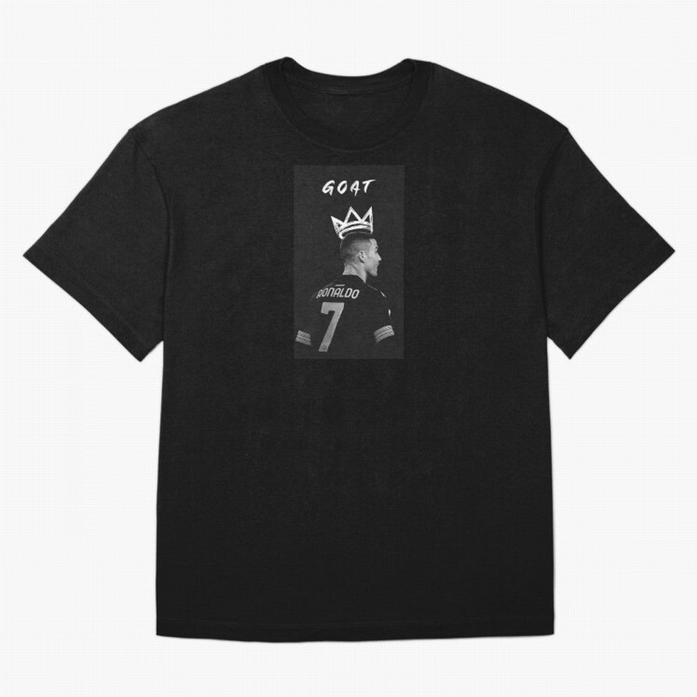 Ronaldo Goat Oversized T-Shirt Show Championship Spirit for Global Football Passion for FIFA World Cup 2026 Group Stage, Inspired by CR7, Spain, Supporter Pride, Iconic Celebrations, Legendary Names and Global Match Day Energy; Ideal for Fans Who