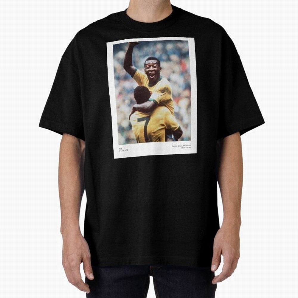 Pel¨¦'s Triumph: 1970 World Cup Legend Print Oversized T-Shirt Relive FIFA World Cup 2026 for Fans of Cristiano Ronaldo, Haaland and CR7 and Argentina, Bringing Game Day Rituals, Football Legends, Country Pride and the Road to the Final; Perfect