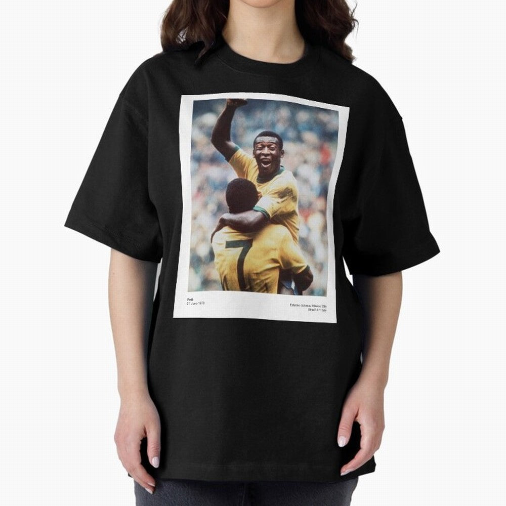 Pel¨¦'s Triumph: 1970 World Cup Legend Print Oversized T-Shirt Relive FIFA World Cup 2026 for Fans of Cristiano Ronaldo, Haaland and CR7 and Argentina, Bringing Game Day Rituals, Football Legends, Country Pride and the Road to the Final; Perfect