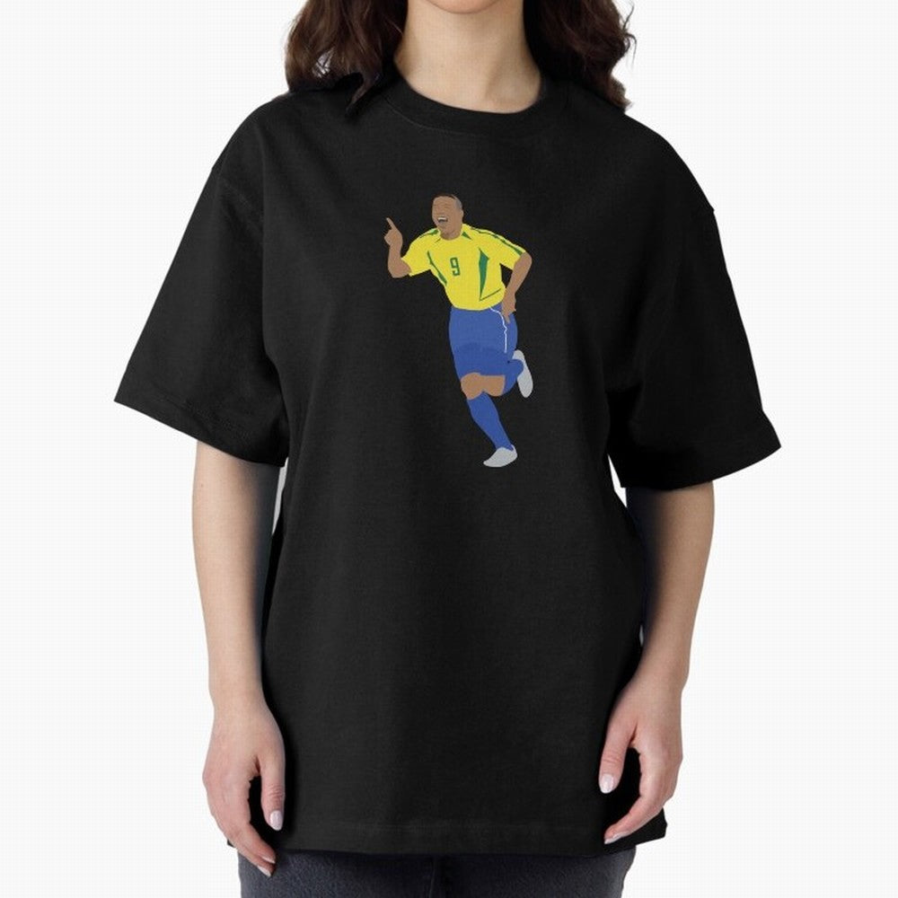 R9 Brazil - Ronaldo Oversized T-Shirt Celebrate Global Passion for FIFA World Cup 2026 for Fans of Haaland and Brazil, Portugal and Argentina, Bringing Goal Celebration Energy, Supporter Heritage, Football Icons and Worldwide Tournament Joy; Ideal