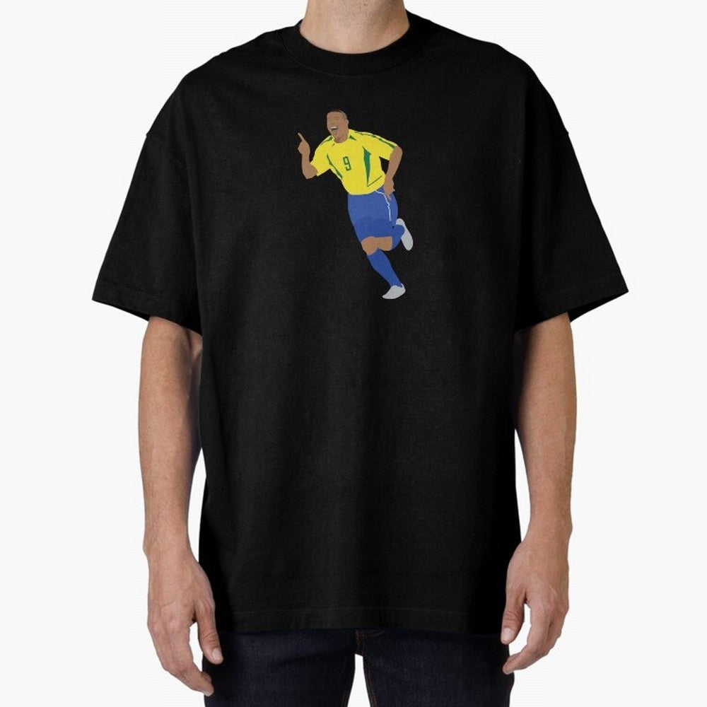R9 Brazil - Ronaldo Oversized T-Shirt Celebrate Global Passion for FIFA World Cup 2026 for Fans of Haaland and Brazil, Portugal and Argentina, Bringing Goal Celebration Energy, Supporter Heritage, Football Icons and Worldwide Tournament Joy; Ideal