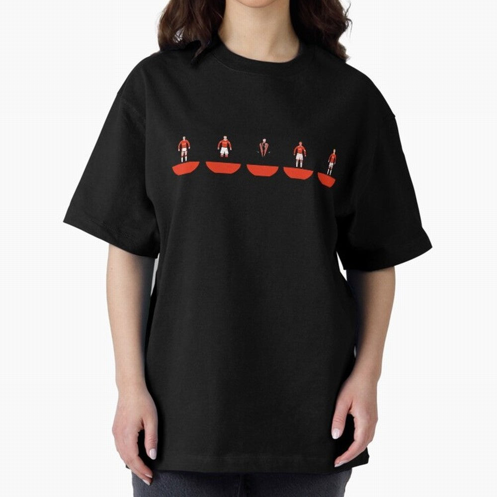 Manchester United legends Oversized T-Shirt Represent FIFA World Cup 2026 Spirit, Highlighting Argentina and Brazil, Messi, CR7 and Mbappe, Vintage Soccer Flavor, Modern Football Stars, National Flags and Final Night Emotion; Made for Die Hard