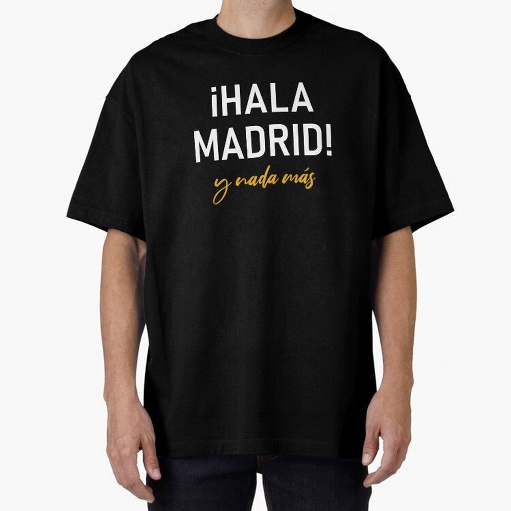Hala Madrid Oversized T-Shirt Fuel the Hype around FIFA World Cup 2026 Group Stage for Fans of Cristiano Ronaldo and Brazil, Bringing Global Supporter Spirit, Legendary Goals, National Colors and Tournament Celebration; Perfect for People Who Love