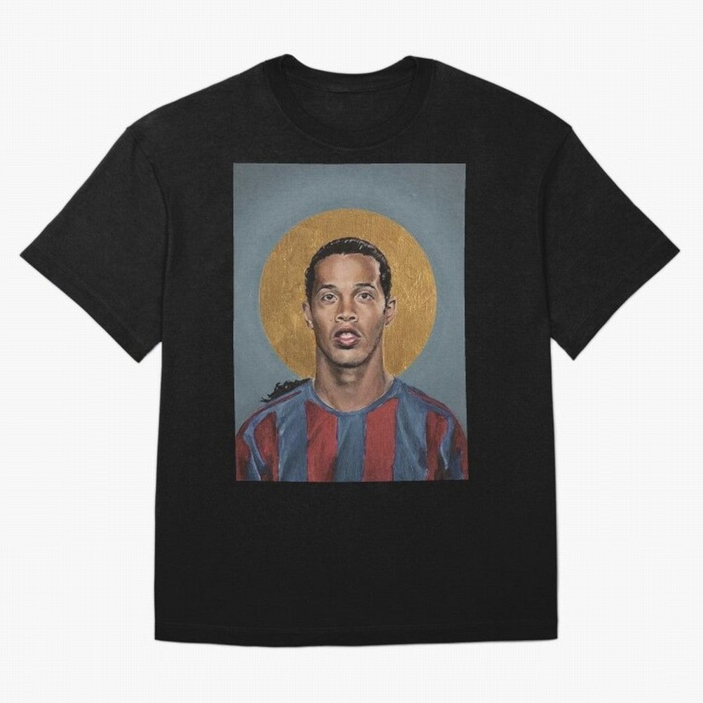 Art Ronaldinho Painting Oversized T-Shirt Stand with Match Day Hype around FIFA World Cup 2026, Messi, CR7 and Mbappe, Brazil, Portugal and Argentina, Match Day Excitement, Supporter Culture, Golden Goals and Global Football Passion; Created for