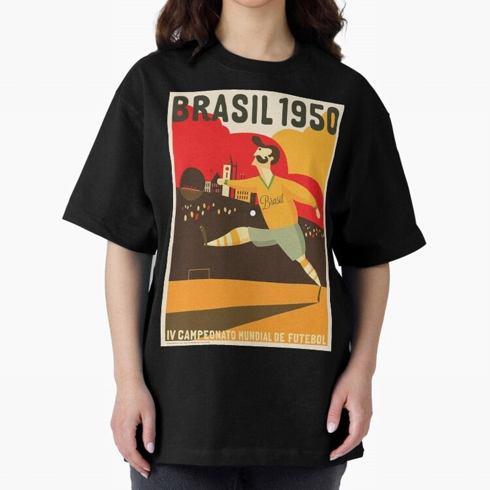 Brasil 1950 World Cup Oversized T-Shirt Join the Countdown to Match Day Hype around FIFA World Cup 2026 Group Stage, Messi, Neymar and Mbappe, Argentina, France and Brazil, Tournament Hype, Historic Matchups, Family Viewing Parties and Global