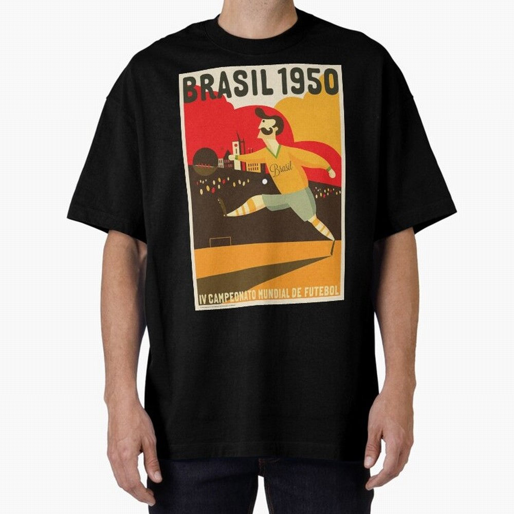 Brasil 1950 World Cup Oversized T-Shirt Join the Countdown to Match Day Hype around FIFA World Cup 2026 Group Stage, Messi, Neymar and Mbappe, Argentina, France and Brazil, Tournament Hype, Historic Matchups, Family Viewing Parties and Global