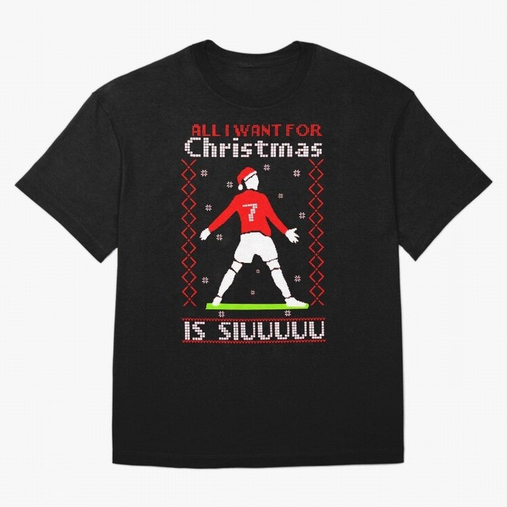 All I Want for Christmas Is Siu Ronaldo Oversized T-Shirt Celebrate Soccer Greatness during FIFA World Cup 2026 Celebrating Cristiano Ronaldo, Haaland and CR7, Argentina, France and Brazil Energy, Goal Celebration Energy, Supporter Heritage,