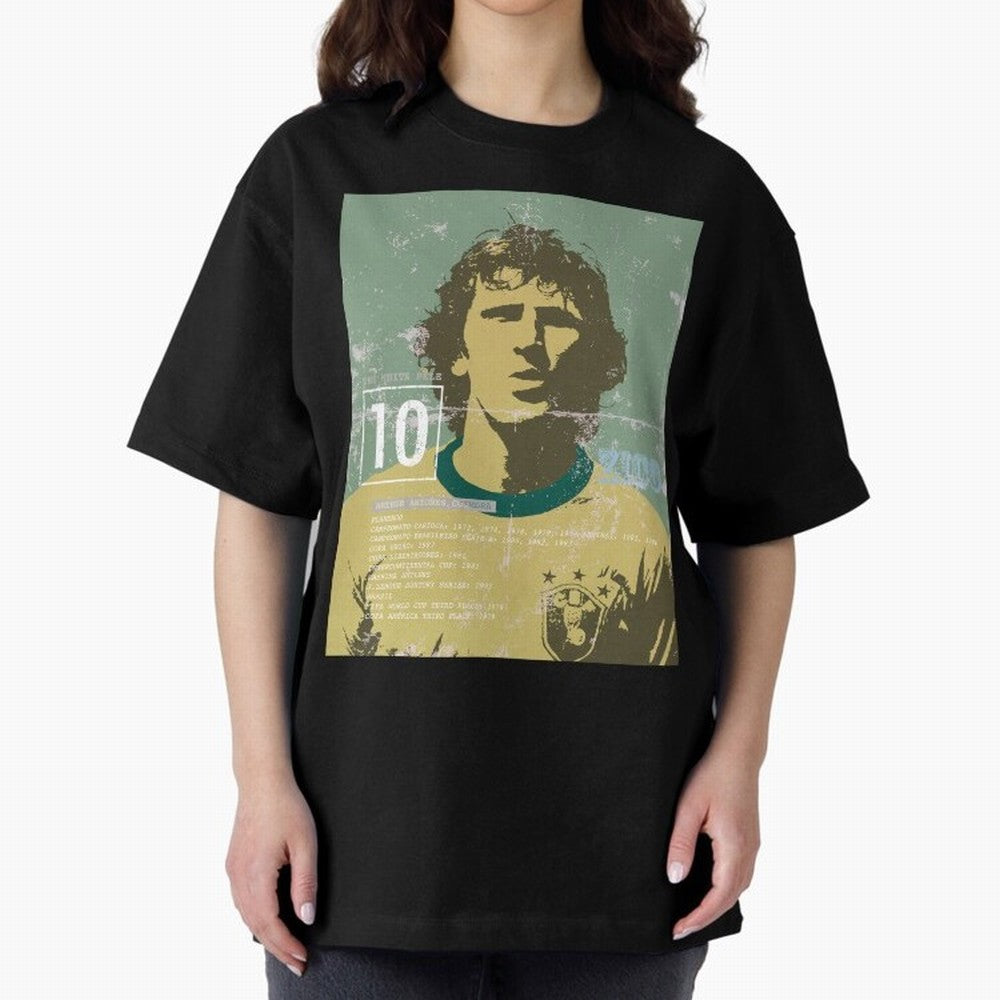 Zico Oversized T-Shirt Stand with Match Day Hype around FIFA World Cup 2026 Group Stage, Neymar, Haaland and Cristiano Ronaldo, France and Portugal, Match Day Excitement, Supporter Culture, Golden Goals and Global Football Passion; Built for