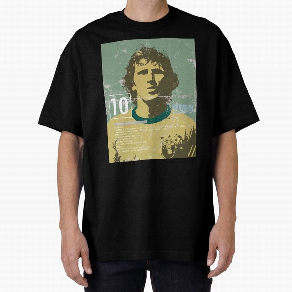 Zico Oversized T-Shirt Stand with Match Day Hype around FIFA World Cup 2026 Group Stage, Neymar, Haaland and Cristiano Ronaldo, France and Portugal, Match Day Excitement, Supporter Culture, Golden Goals and Global Football Passion; Built for