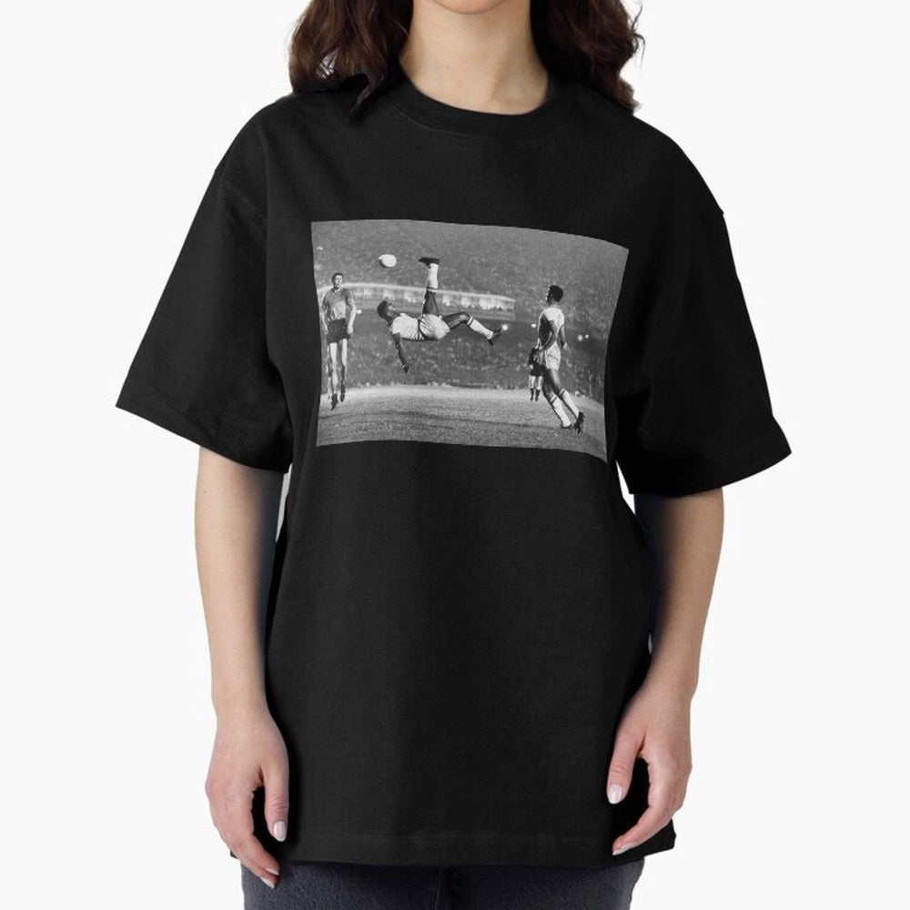 PELE LEGENDARY BICYCLE KICK BLACK AND WHITE5 Oversized T-Shirt Bring Stadium Energy to the FIFA World Cup 2026 USA Canada Mexico Journey through Neymar, Haaland and Cristiano Ronaldo Highlights, Argentina, France and Brazil Pride, Match Day