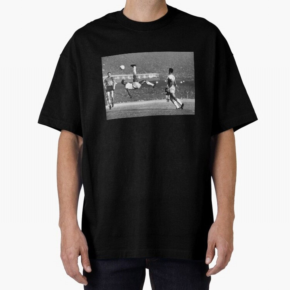 PELE LEGENDARY BICYCLE KICK BLACK AND WHITE5 Oversized T-Shirt Bring Stadium Energy to the FIFA World Cup 2026 USA Canada Mexico Journey through Neymar, Haaland and Cristiano Ronaldo Highlights, Argentina, France and Brazil Pride, Match Day