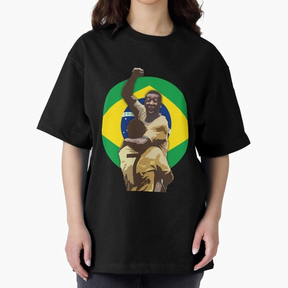 Pele Greates Footbal Player in History - Joga Bonito Oversized T-Shirt Turn Up for FIFA World Cup 2026 Celebrating Neymar, England, France and Netherlands Energy, Champion Mindset, Group Stage Buzz, Knockout Tension and Passionate Fan Culture;